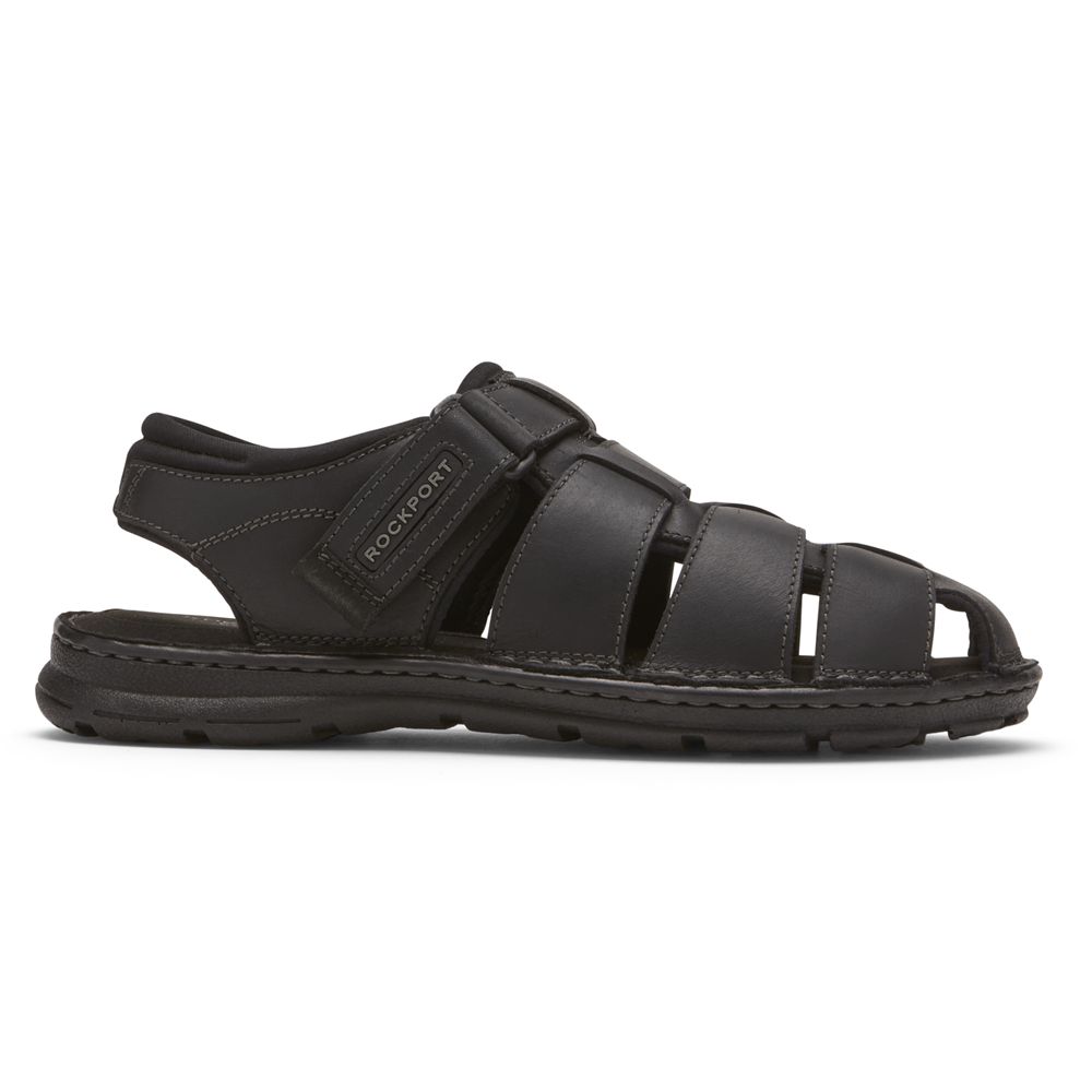 Rockport Canada Darwyn Fisherman Slingback - Mens Sandals Black (XVP094315)